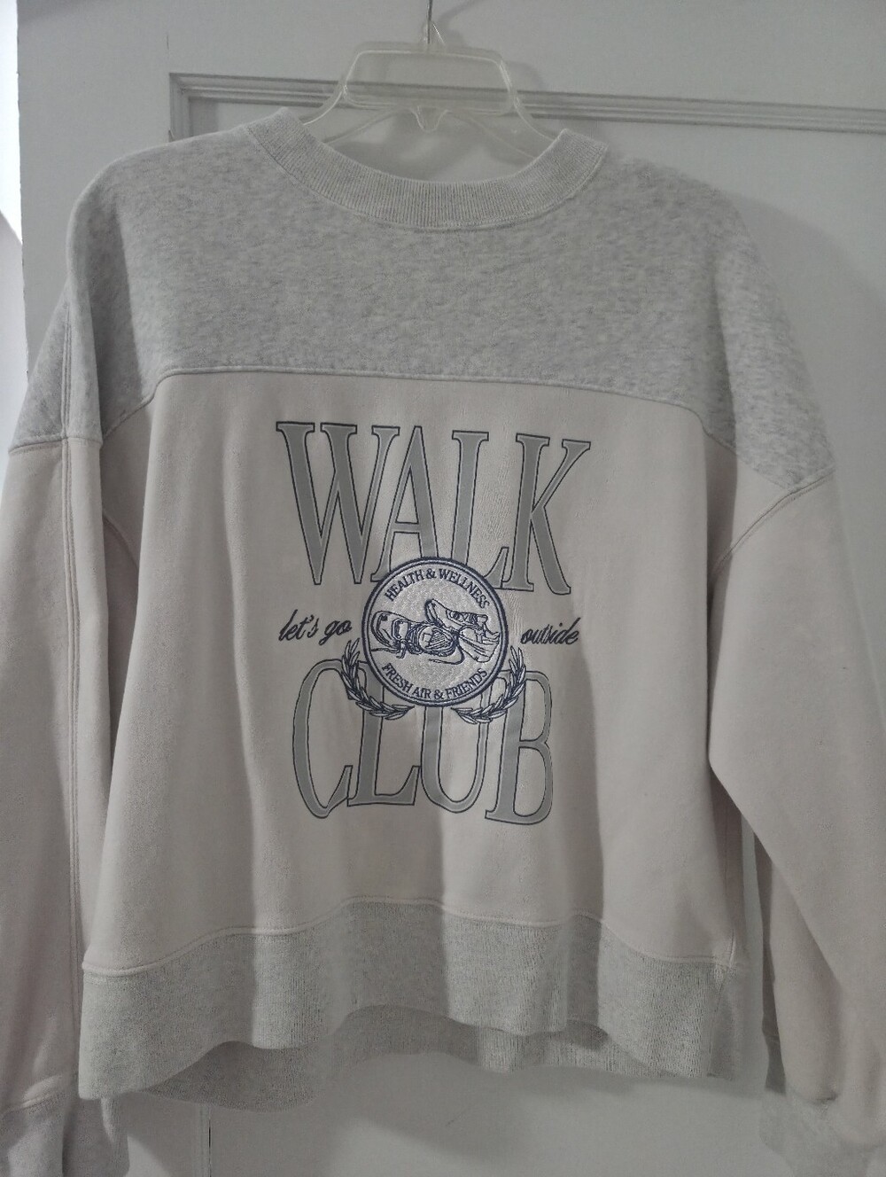 Walk Club Crewneck Sweatshirt - Light Gray/Cream - Picture 4 of 4